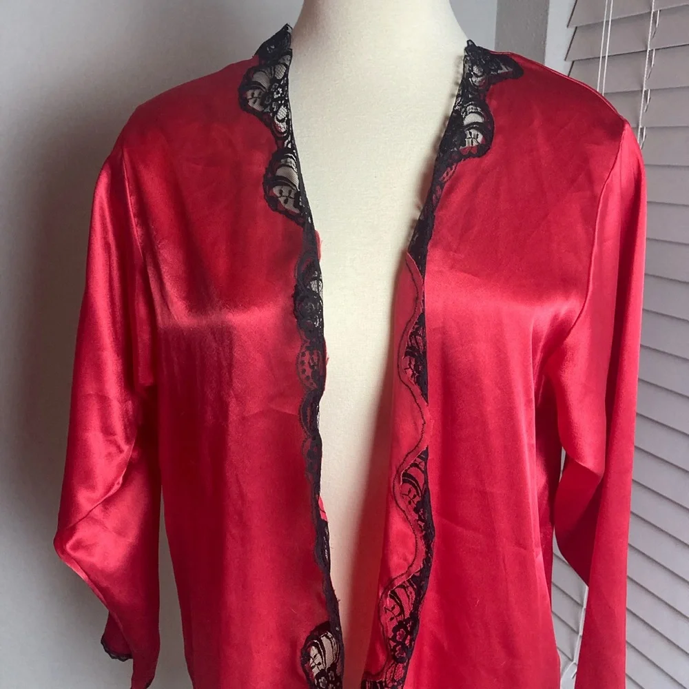 Vintage Victoria's Secret Chemise With Robe Gold Label Satin Lace Women’s Small - Picture 2 of 7